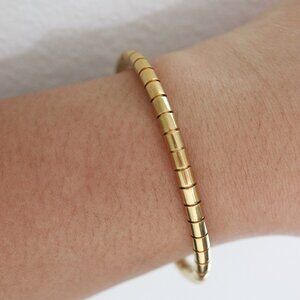 17cm Snake Skin Style Gold Plated Bangle Bracelet
